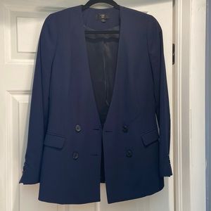 J. Crew 365 Navy Blue Double Breasted Blazer Sz 2